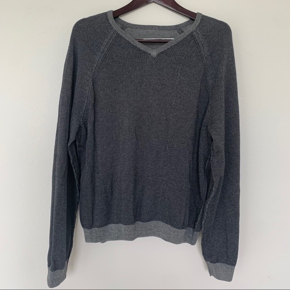 NWT Tailor Vintage Reversible V-Neck Sweater XL Gray 100% Cotton Waffle Knit - Picture 4 of 14